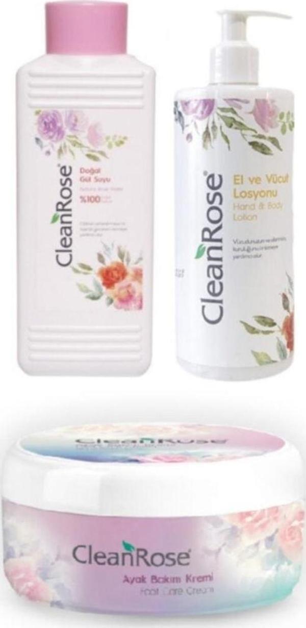 %100 Doğal Gül Suyu 400 ml El Ve Vücut Losyonu 400 ml Ayak Kremi 125ml - Image 1