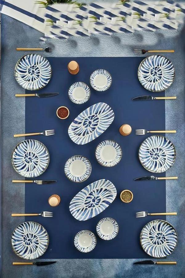 Cooker CKR4202 Desenli Porselen Kahvaltı Seti 14 Parça - Image 1