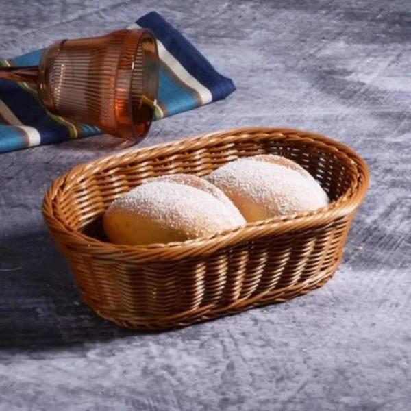 Kosova SPT265 Hasır Örgülü Plastik Oval Ekmek Sepeti - Image 1