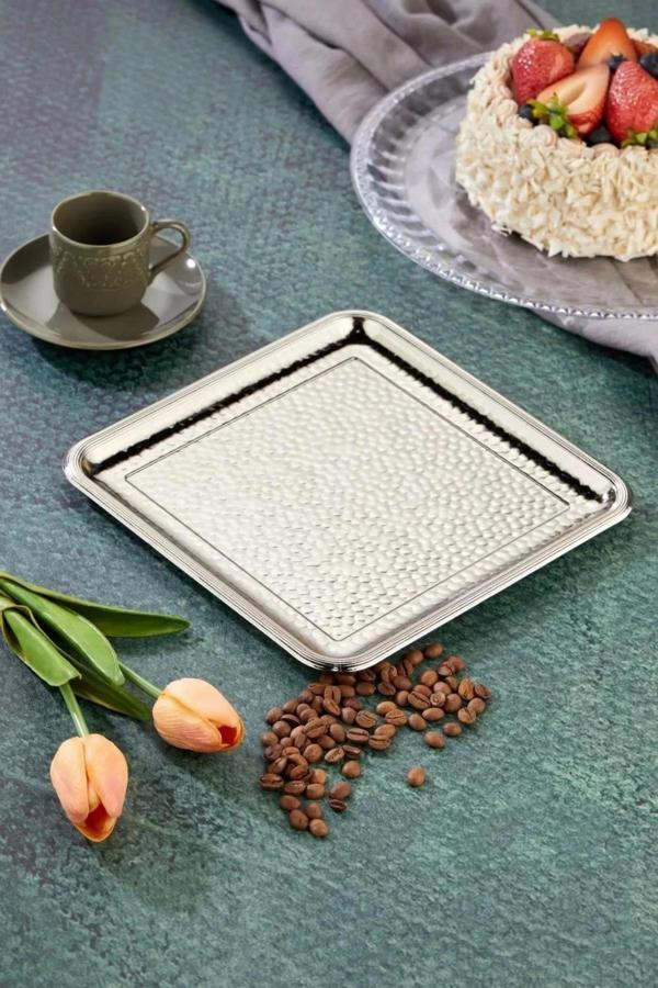 Cooker CKR3340 Kare Gümüş Sunum Tepsisi - Image 1
