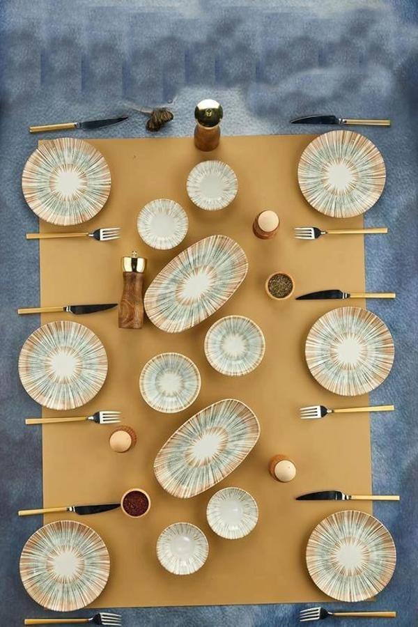 Cooker CKR4200 Çok Renkli Porselen Kahvaltı Seti 14 Parça - Image 1