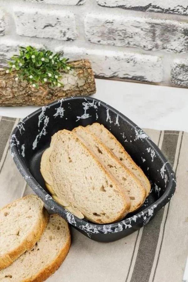 Cooker YLMZ744 Mermer Desenli Plastik Ekmek Sepeti 29x21 Cm - Image 1