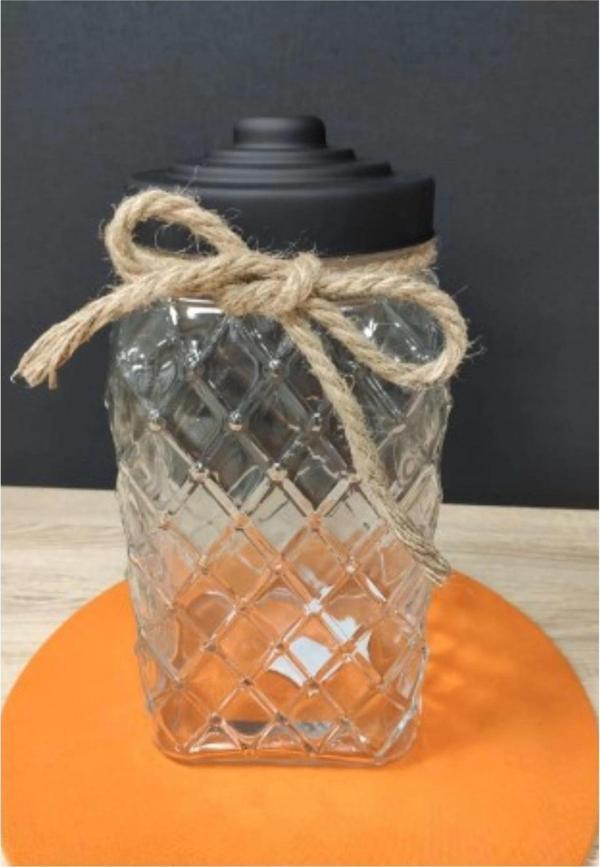 Cooker Siyah Kapaklı Cam Kavanoz 30 Cm - Image 1