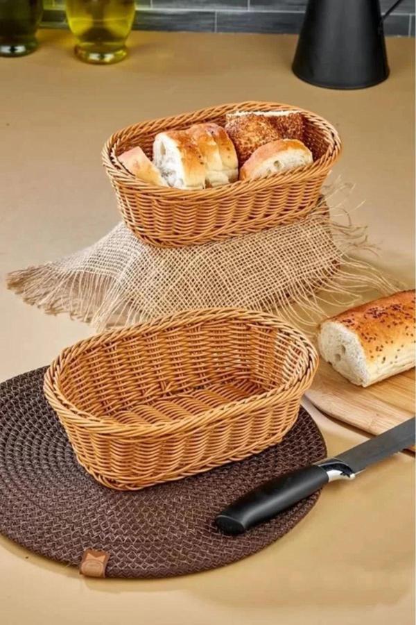 Cooker CKR3419 Oval Hasır Örgü Plastik Ekmek Sepeti 1 Adet - Image 1