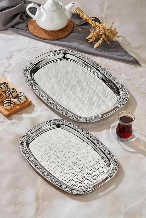 Cooker CKR3566 Çiçek Desenli Sunum Tepsisi 2'li - Image 1