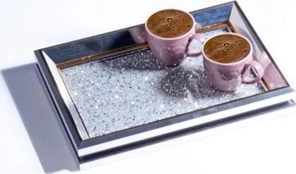 Kosova Gümüş Sunum Tepsisi 20x28 cm - Image 1