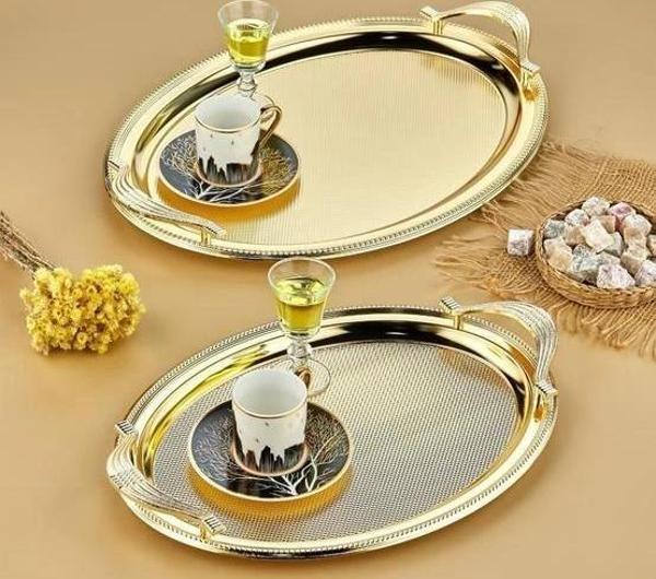 Cooker CKR3165 Gold Oval Metal Tepsi Seti 2'li - Image 1