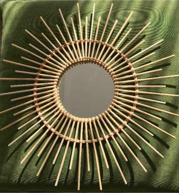 Hm Home Bambu Aynalı Dresuar Ayna Konsol Aynası Dekoratif Duvar Aynası Bohem Ayna Bambu Ayna Çubuk - Image 1