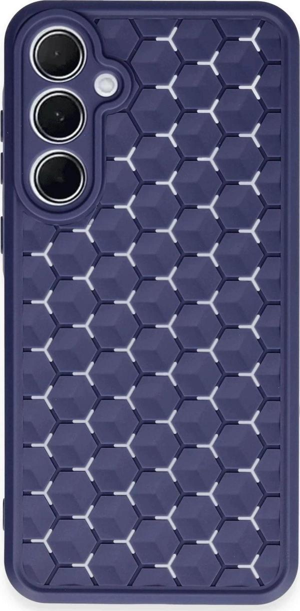 Samsung Galaxy A35 5G Kılıf Petek Silikon Kapak - Lacivert-(5796) - Image 1