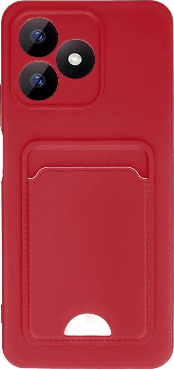 Realme Note 50 4G Kılıf Kelvin Kartvizitli Silikon - Kırmızı-(5796) - Image 1