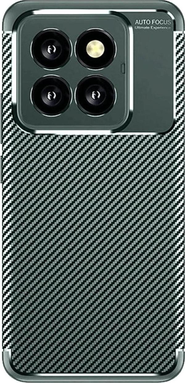 Xiaomi Mi 14T Pro Kılıf Auto Focus Karbon Kapak - Koyu Yeşil-(5796) - Image 1