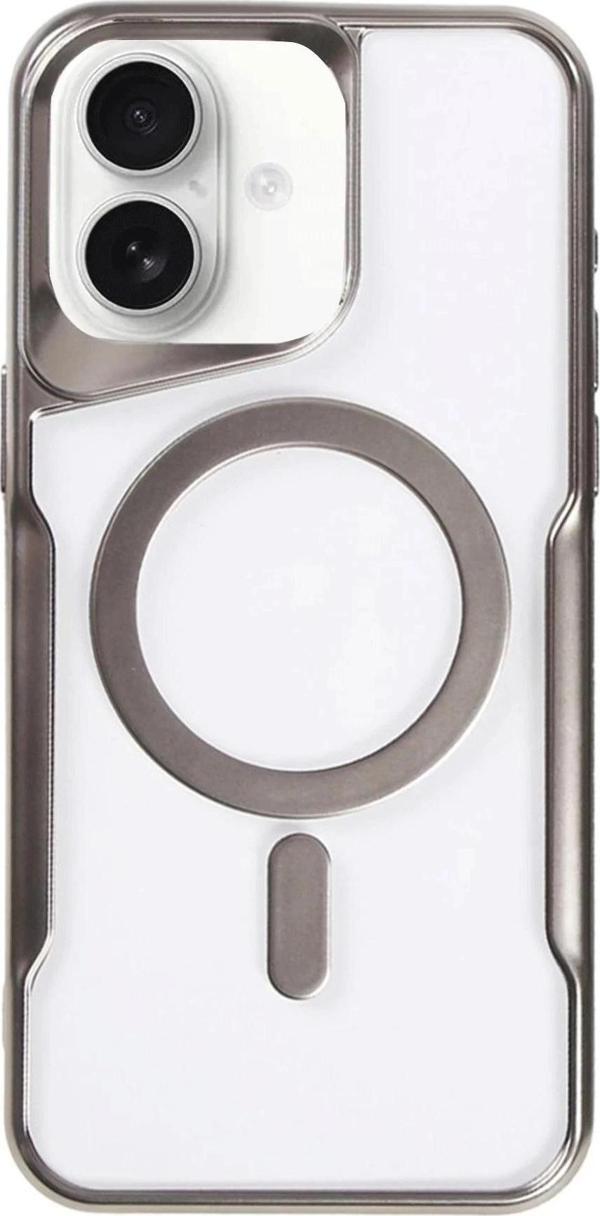 iPhone 16 Kılıf Boyi Magsafe Silikon Kapak - Titan Gri-(5796) - Image 1