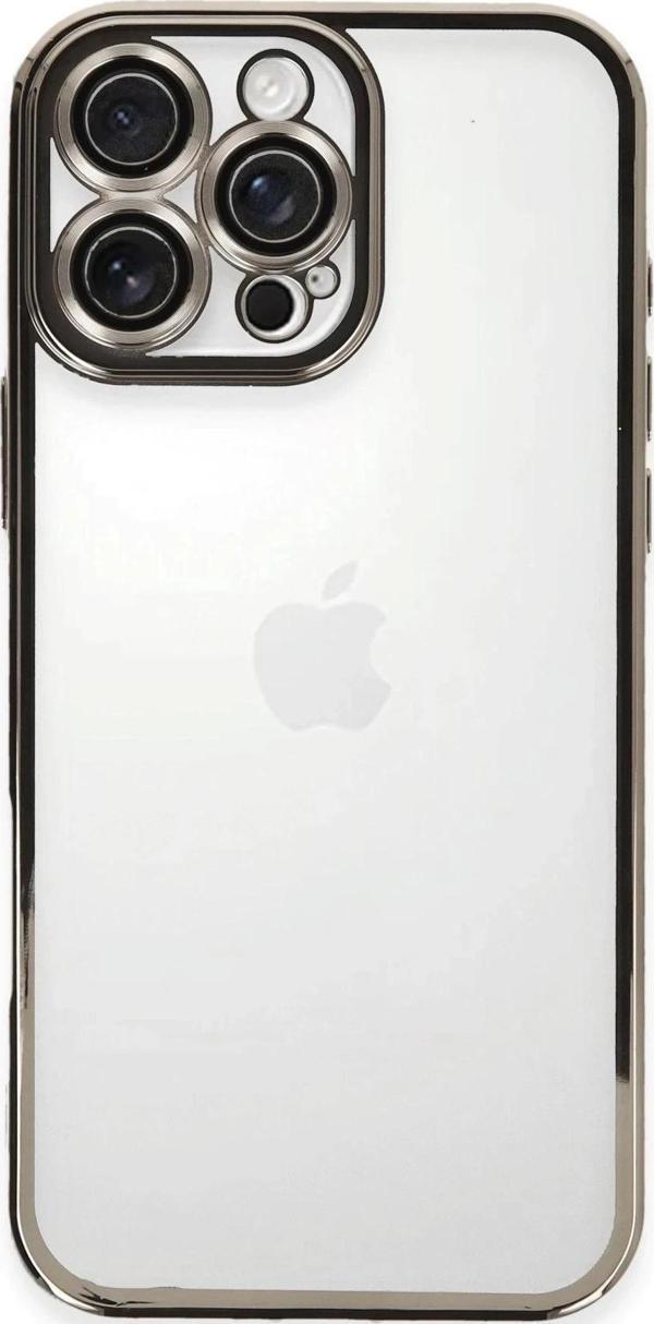 iPhone 16 Pro Kılıf Lensli Silikon - Titanyum Gri-(5796) - Image 1