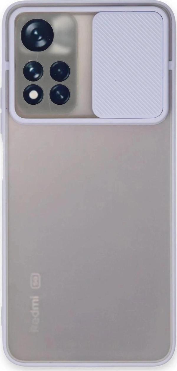 Xiaomi Redmi Note 11T Kılıf Palm Buzlu Kamera Sürgülü Silikon - Lila-(5796) - Image 1