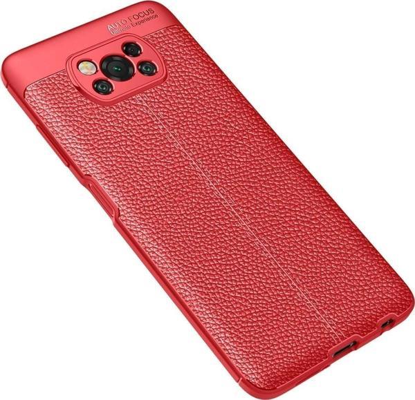 Xiaomi Pocophone X3 Kılıf Auto Focus Kapak - Kırmızı-(5796) - Image 1
