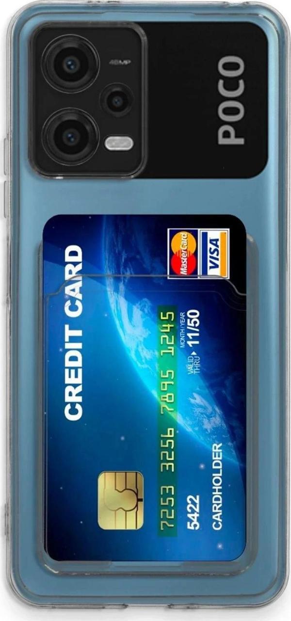 Xiaomi Poco X5 5G Kılıf Kart Şeffaf Silikon - Şeffaf-(5796) - Image 1