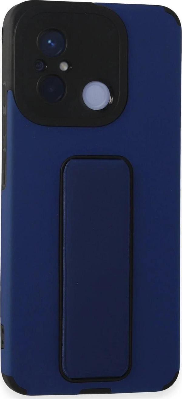 Xiaomi Redmi 12C Kılıf Mega Standlı Silikon - Mavi-(5796) - Image 1
