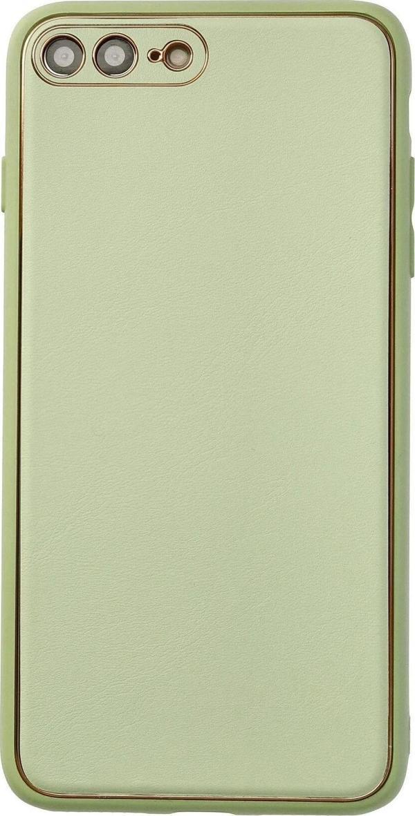 iPhone 7 Plus Kılıf Coco Deri Silikon Kapak - Açık Yeşil-(5796) - Image 1