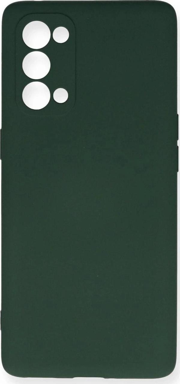 Oppo Reno 5 Pro Kılıf Nano içi Kadife Silikon - Koyu Yeşil-(5796) - Image 1