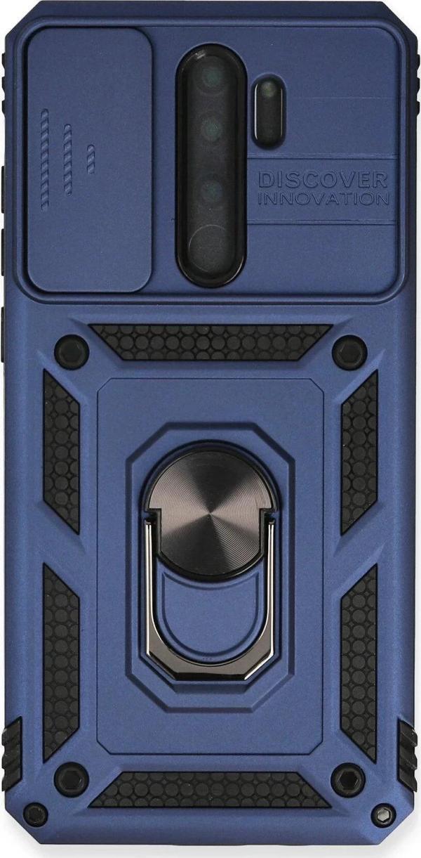 Xiaomi Redmi Note 8 Pro Kılıf Pars Lens Yüzüklü Silikon - Lacivert-(5796) - Image 1