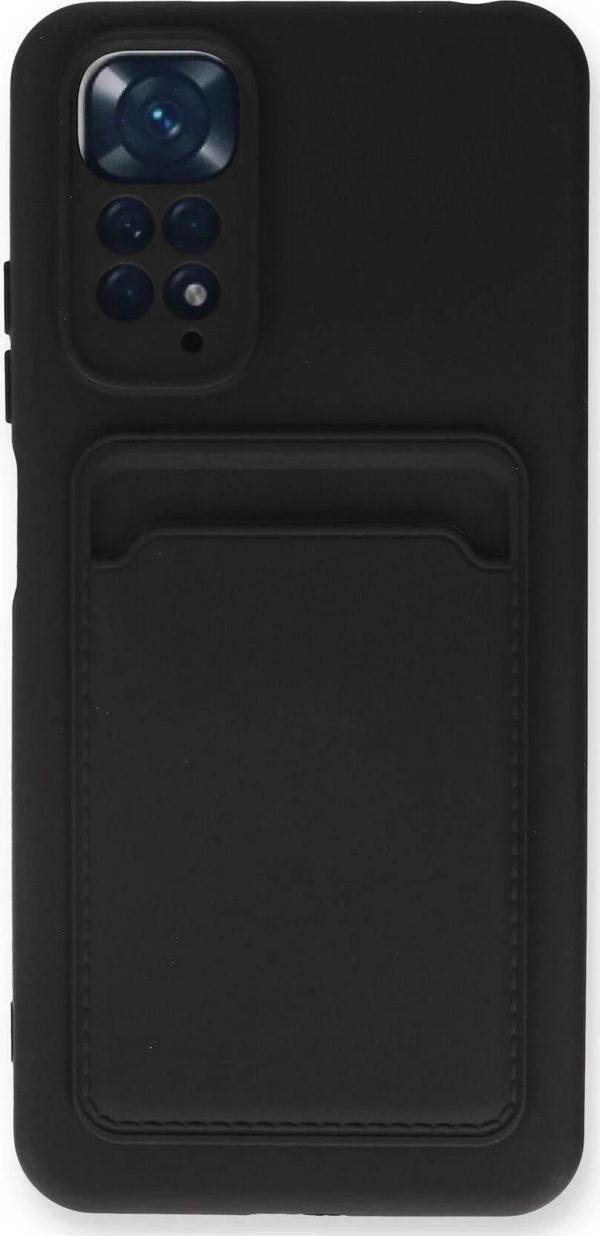 Xiaomi Redmi Note 11S Kılıf Kelvin Kartvizitli Silikon - Siyah-(5796) - Image 1