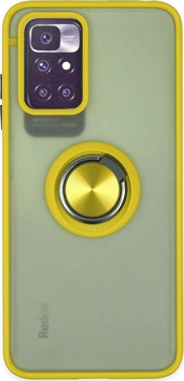 Xiaomi Redmi 10 2022 Kılıf Montreal Yüzüklü Silikon Kapak - Sarı-(5796) - Image 1
