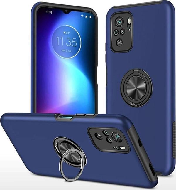 Xiaomi Poco F3 Kılıf Elit Yüzüklü Kapak - Lacivert-(5796) - Image 1