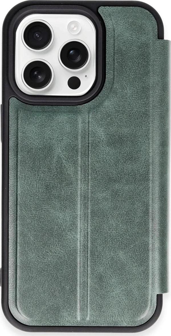 iPhone 14 Pro Max Kılıf Flip Cover - Koyu Yeşil-(5796) - Image 1