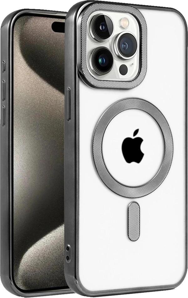 iPhone 15 Pro Kılıf Kronos Magsafe Kapak - Siyah-(5796) - Image 1