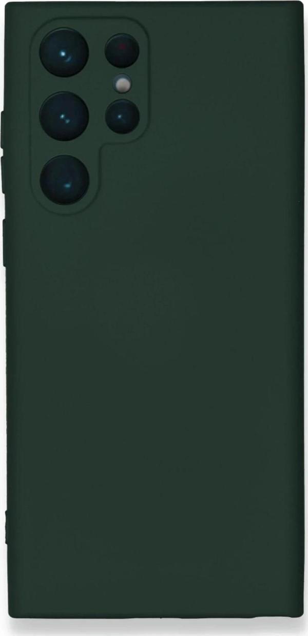 Samsung Galaxy S23 Ultra Kılıf Nano içi Kadife Silikon - Koyu Yeşil-(5796) - Image 1