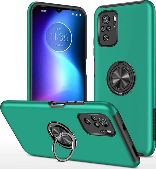 Xiaomi Poco F3 Kılıf Elit Yüzüklü Kapak - Yeşil-(5796) - Image 1