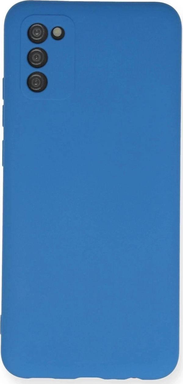 Samsung Galaxy A03S Kılıf Nano içi Kadife Silikon - Mavi-(5796) - Image 1