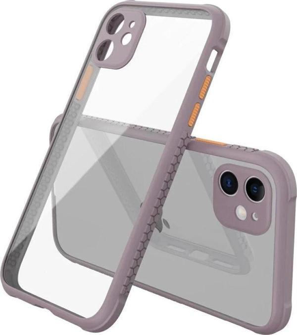 iPhone 12 Mini Kılıf Miami Şeffaf Silikon - Açık Mor-(5796) - Image 1