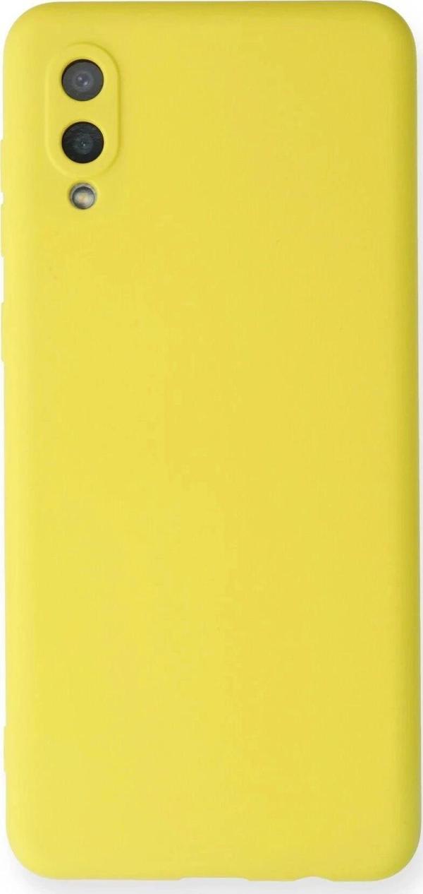 Samsung Galaxy A02 Kılıf Nano içi Kadife Silikon - Sarı-(5796) - Image 1