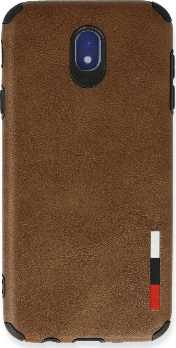 Samsung Galaxy J7 Pro / J730 Kılıf Loop Deri Silikon - Kahverengi-(5796) - Image 1