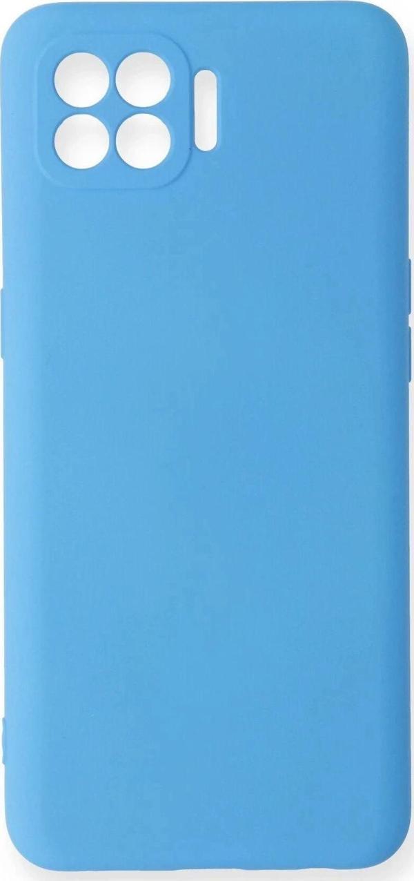 Oppo Reno 4 Lite Kılıf Nano içi Kadife Silikon - Mavi-(5796) - Image 1
