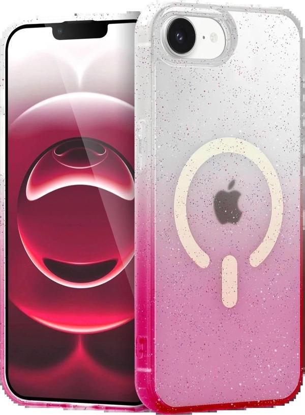 Apple iPhone 16E Pummel Shiny Magsafe Kapak - Pembe-(5796) - Image 1