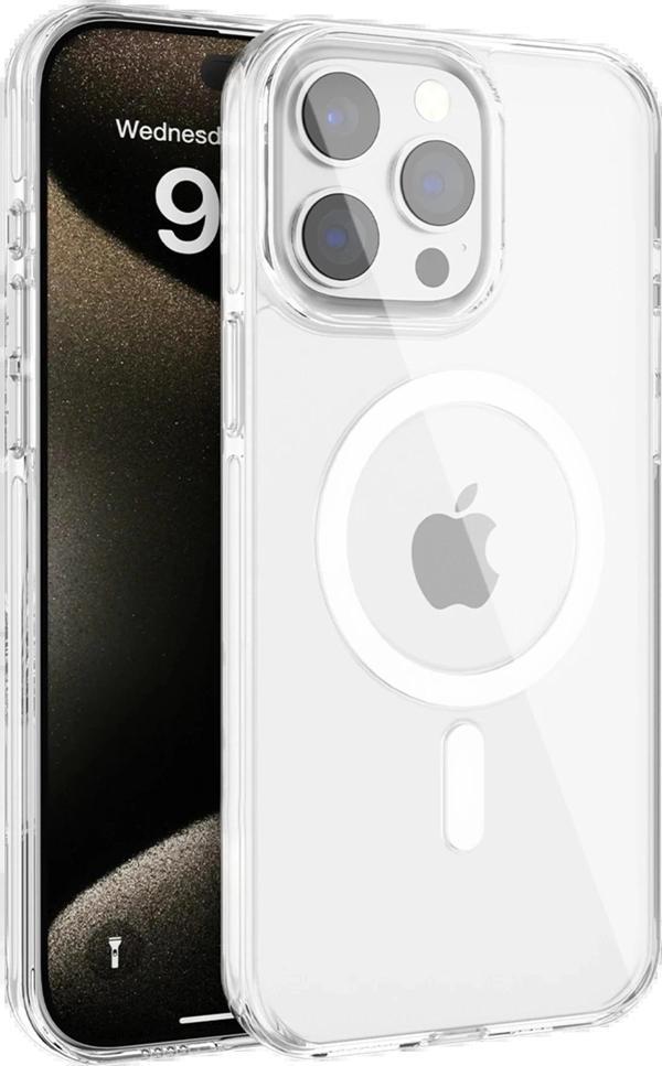iPhone 15 Pro Gleam PC Sert Magsafe Kılıf - Şeffaf-(5796) - Image 1