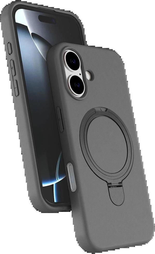 Apple iPhone 16 Plus Regal Magsafe Standlı Kapak - Titan Gri-(5796) - Image 1