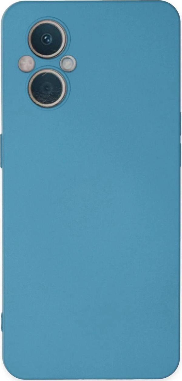 Oppo Reno 7 Lite Kılıf Nano içi Kadife Silikon - Mavi-(5796) - Image 1