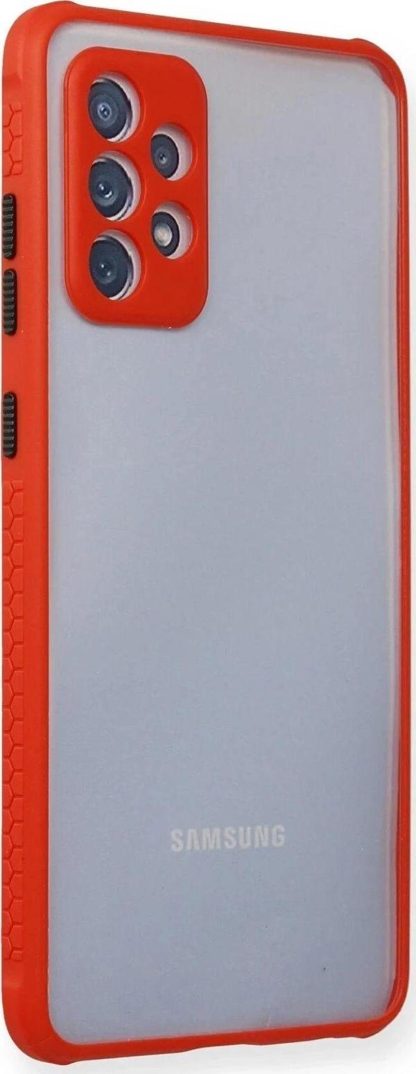 Samsung Galaxy A72 Kılıf Miami Şeffaf Silikon - Kırmızı-(5796) - Image 1