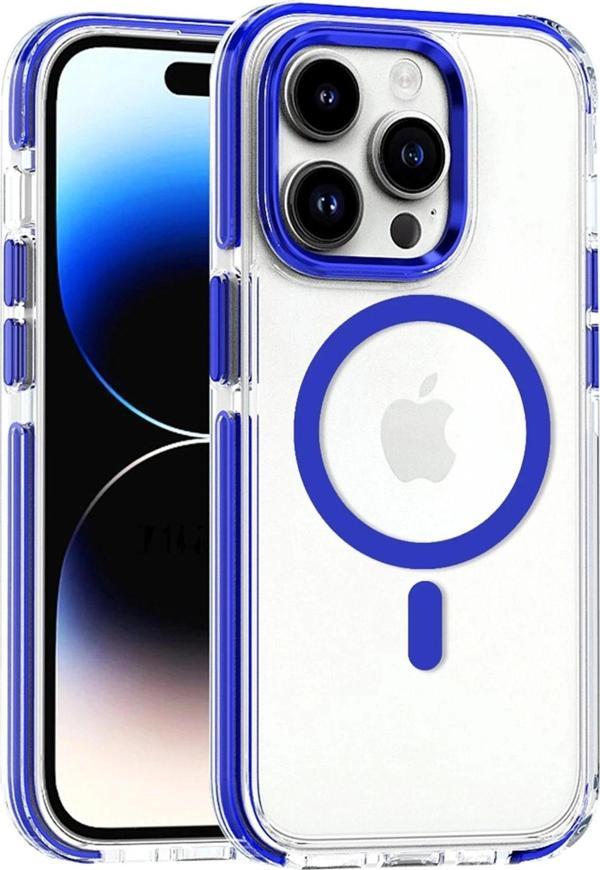 iPhone 15 Pro Bella Magsafe Kapak - Mavi-(5796) - Image 1