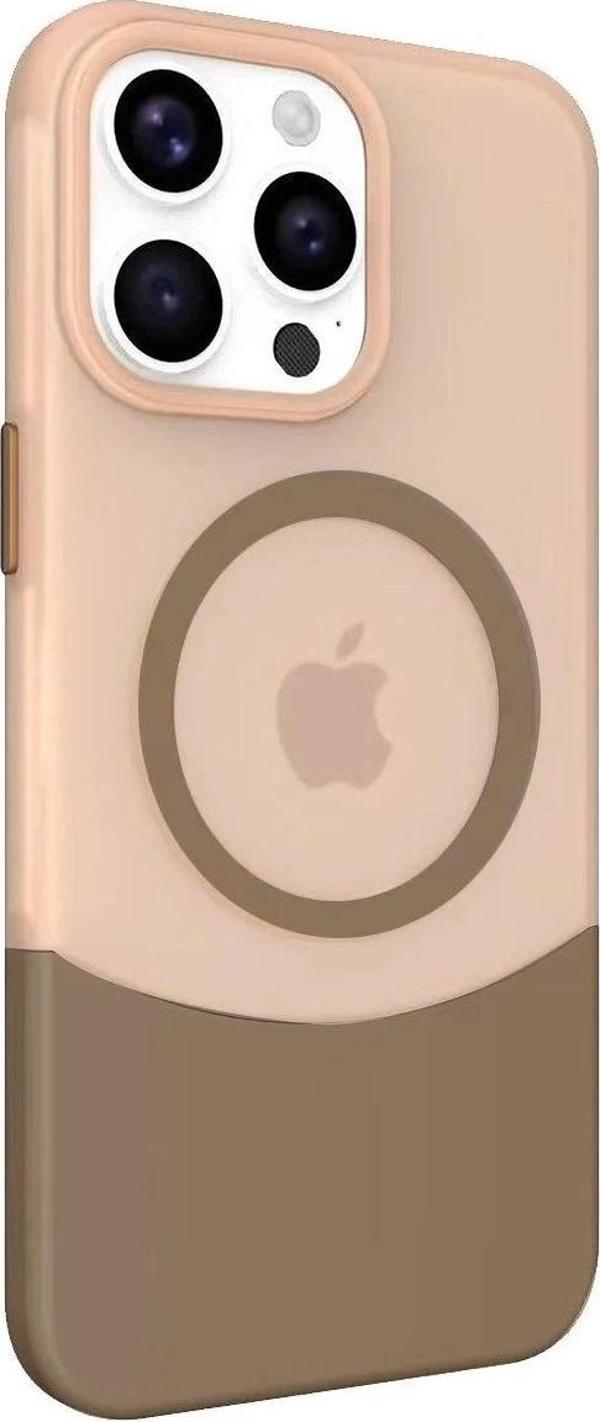 iPhone 14 Pro Max PC Suit Magsafe Kapak - Kahverengi-(5796) - Image 1