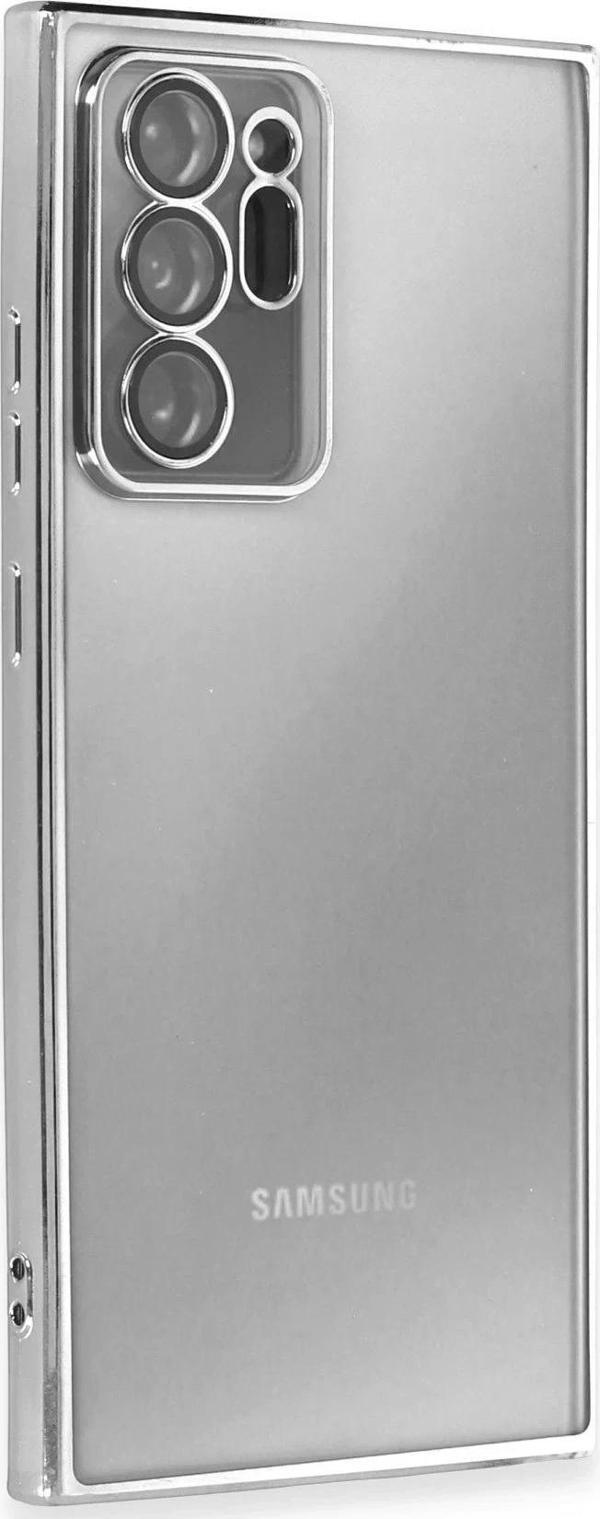 Samsung Galaxy Note 20 Ultra Kılıf Lensli Silikon - Gümüş-(5796) - Image 1