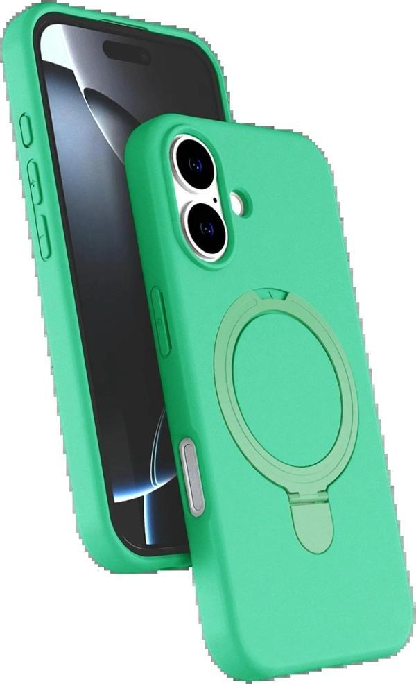 Apple iPhone 16 Regal Magsafe Standlı Kapak - Yeşil-(5796) - Image 1