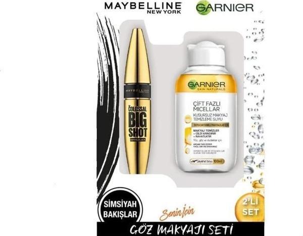 Maybelline Bigshot Extra Black Mask+Garnier Mini Micellar Set - Image 1