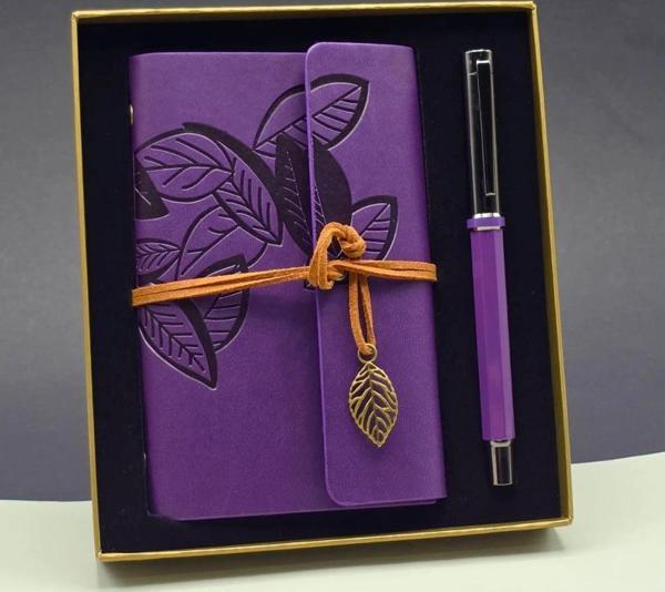 Özel Renk Deri Defter Ve Roller Metal Kalem - Image 1