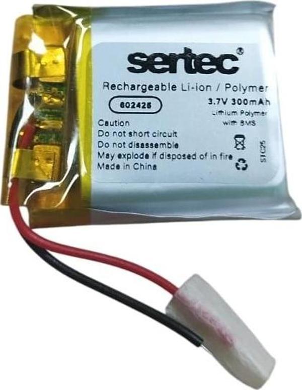 602425 3.7V 300mAh Li-Polymer Pil (Devreli/1.5A) - Image 1