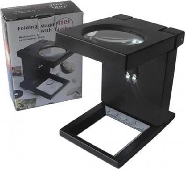 Katlanır Plastık,led Işıklı Test Cıhazı Büyüteç 2.5x90mm - Image 1