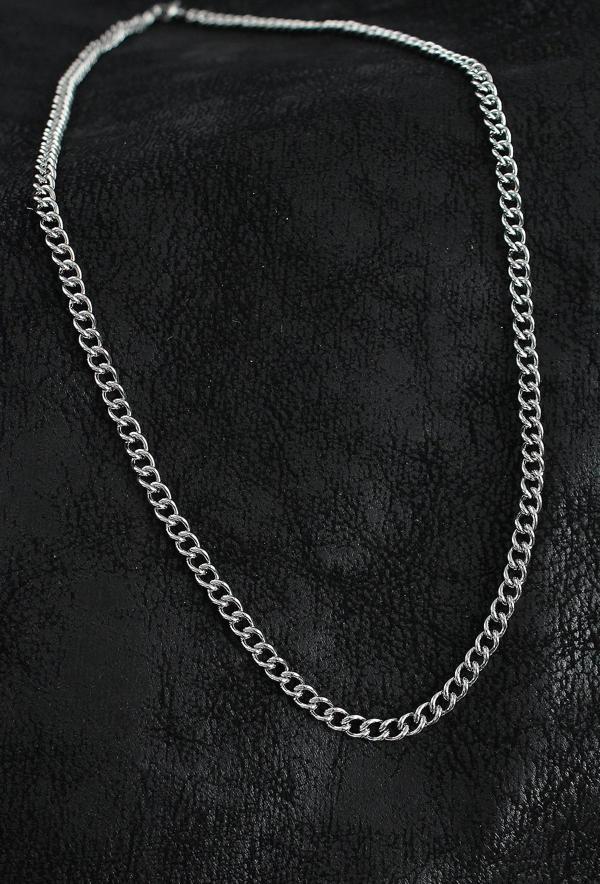 BFS 316L Çelik Klasik Oval Zincir Model Gümüş Renk Erkek Kolye - Image 1